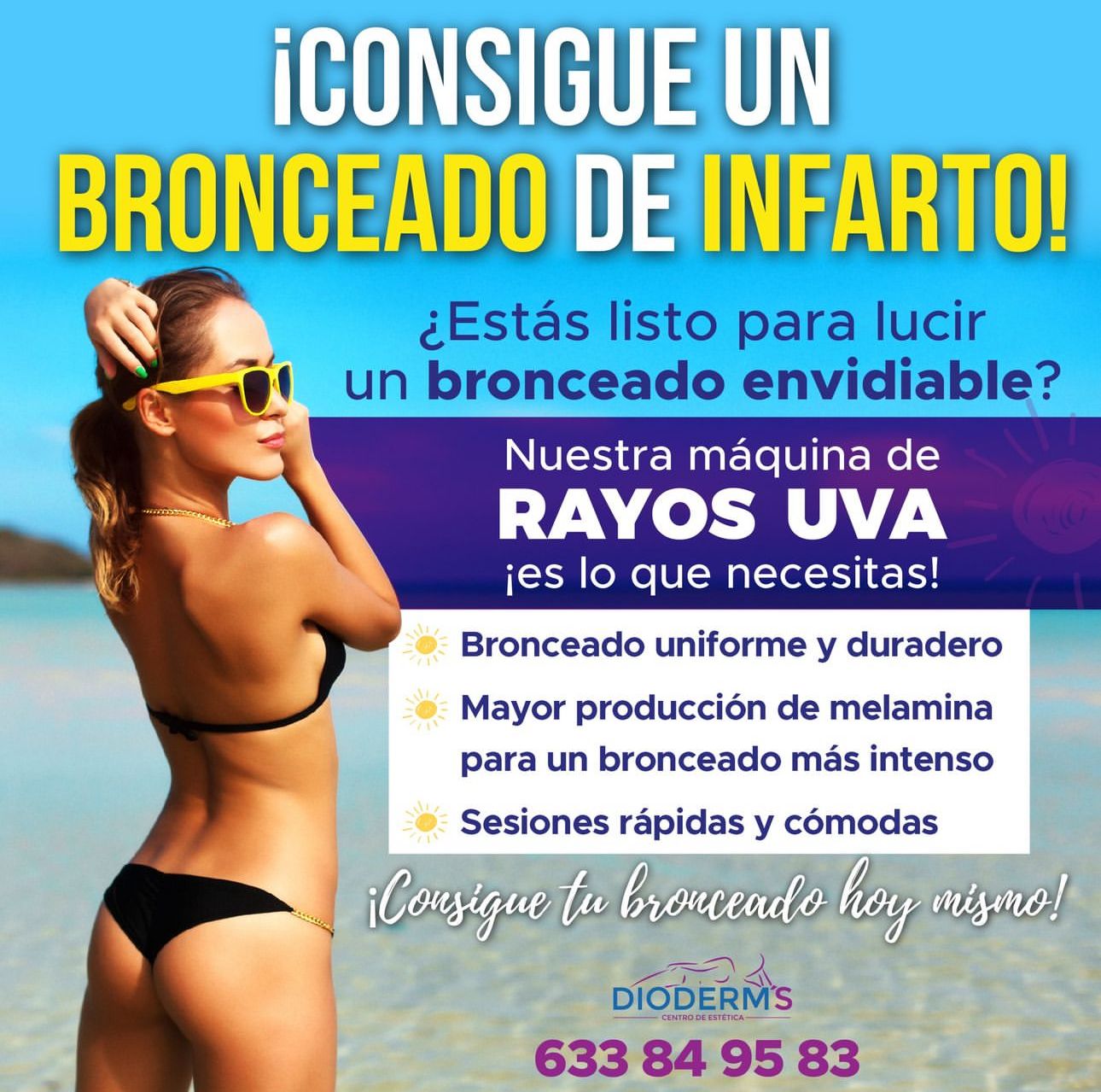 Dioderms cartel bronceado